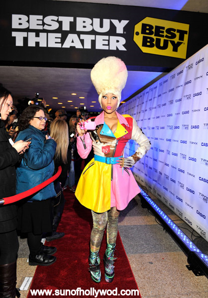 While Nicki Minaj may be pubbing Casio's New TRYX digital camera at Best Buy, her best buy seems to be that padded booty