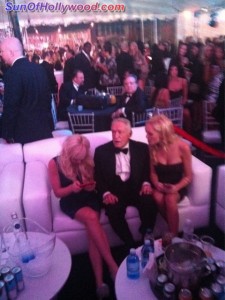 Some Things Never Change... Like Hugh Hefner Being The Man Meat (Viagra Required) In A Blonde Sandwich
