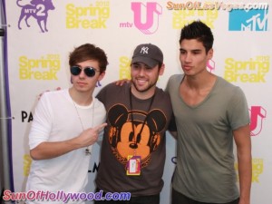 Scooter Braun with members of The Wanted