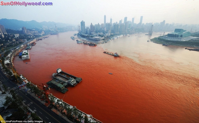The Yangtze River Dragon Turns Blood Red For The Dragon Year Of 2012